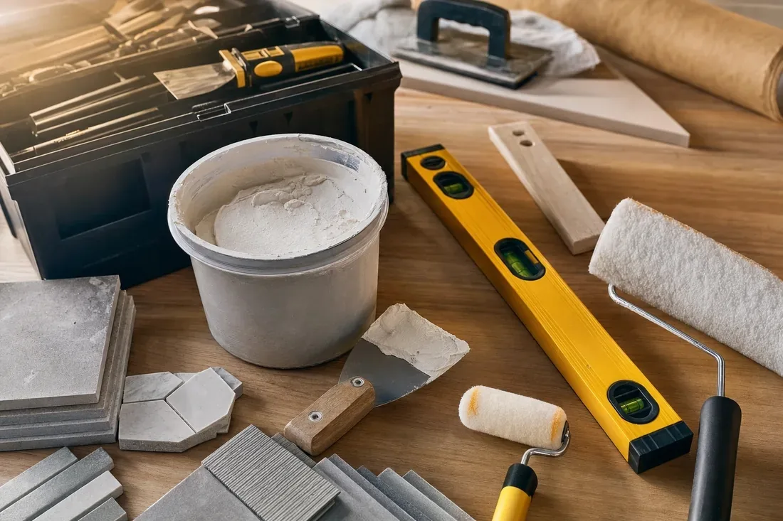 Tools prepared for a home improvement project